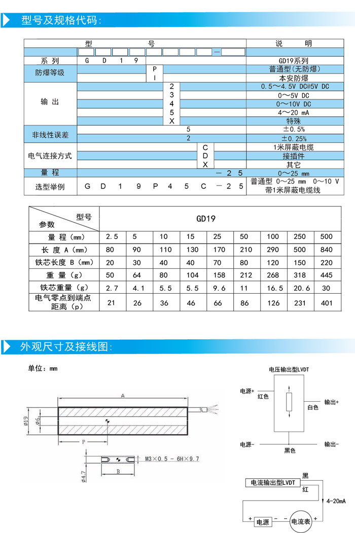 微型防爆位移传感器